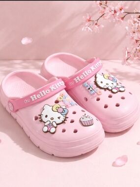Hello Kitty Kids' Pink Slip-On Clogs